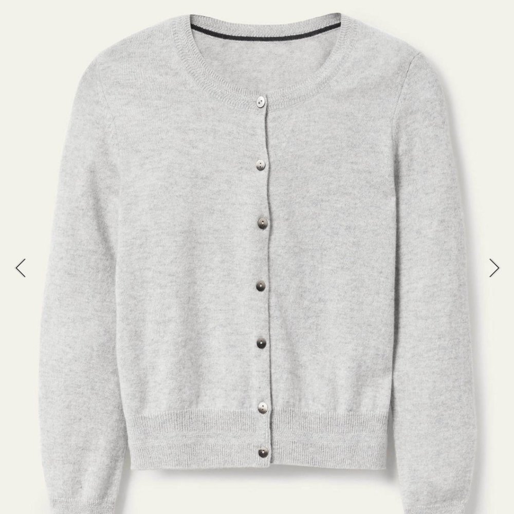 Boden Cropped Cashmere Cardigan - Pastel Blue Green